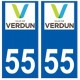 55 Verdun logo autocollant plaque stickers ville