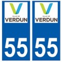 55 Verdun logo autocollant plaque stickers ville