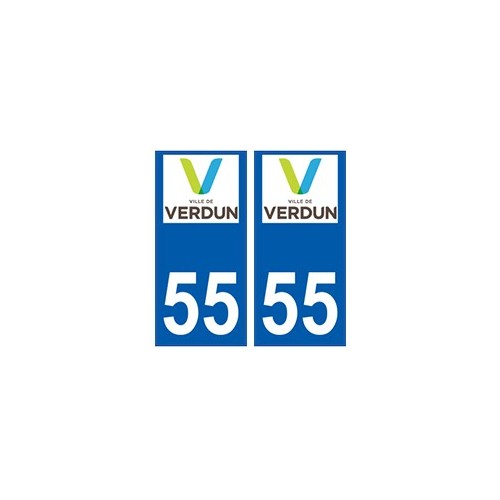 55 Verdun logo autocollant plaque stickers ville