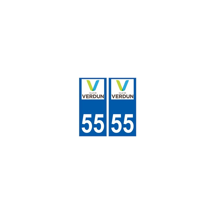 55 Verdun logo autocollant plaque stickers ville