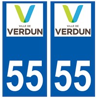 55 Verdun logo autocollant plaque stickers ville 