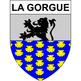 Pegatinas escudo de armas de La Gorgue adhesivo de la etiqueta engomada