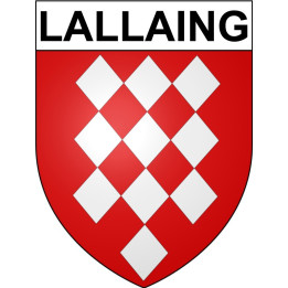 Pegatinas escudo de armas de Lallaing adhesivo de la etiqueta engomada
