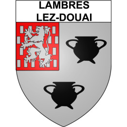 Pegatinas escudo de armas de Lambres-lez-Douai adhesivo de la etiqueta engomada