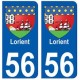 56 Lorient blason autocollant plaque stickers ville