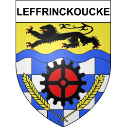 Pegatinas escudo de armas de Leffrinckoucke adhesivo de la etiqueta engomada