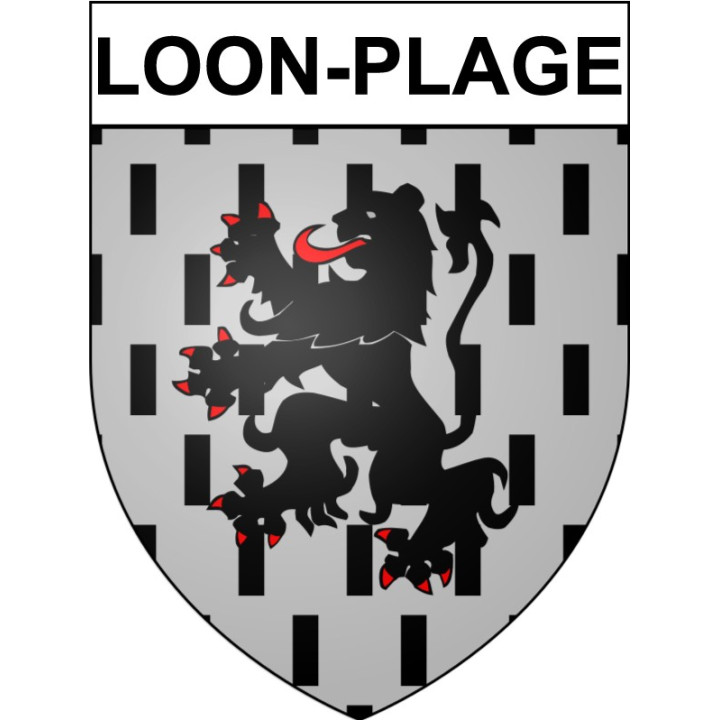 Pegatinas escudo de armas de Loon-Plage adhesivo de la etiqueta engomada