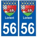 56 Lorient escudo de armas de la etiqueta engomada de la placa de pegatinas de la ciudad
