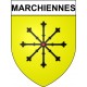 Pegatinas escudo de armas de Marchiennes adhesivo de la etiqueta engomada