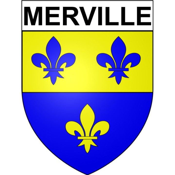 Pegatinas escudo de armas de Merville adhesivo de la etiqueta engomada