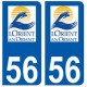 56 Lorient logo autocollant plaque stickers ville
