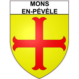 Pegatinas escudo de armas de Mons-en-Pévèle adhesivo de la etiqueta engomada