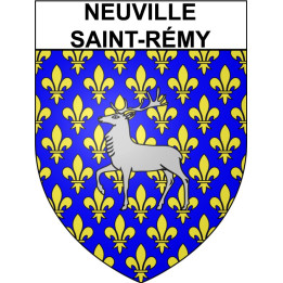 Pegatinas escudo de armas de Neuville-Saint-Rémy adhesivo de la etiqueta engomada