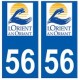 56 Lorient logo autocollant plaque stickers ville