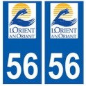 56 Lorient logotipo de la etiqueta engomada de la placa de pegatinas de la ciudad