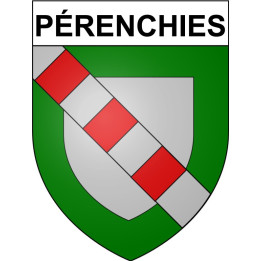 Pegatinas escudo de armas de Pérenchies adhesivo de la etiqueta engomada
