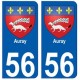 56 Auray blason autocollant plaque stickers ville