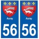 56 Auray blason autocollant plaque stickers ville