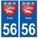56 Auray blason autocollant plaque stickers ville