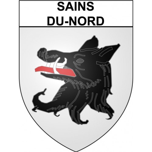 Sains-du-Nord 59 ville Stickers blason autocollant adhésif