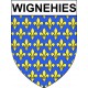 Pegatinas escudo de armas de Wignehies adhesivo de la etiqueta engomada
