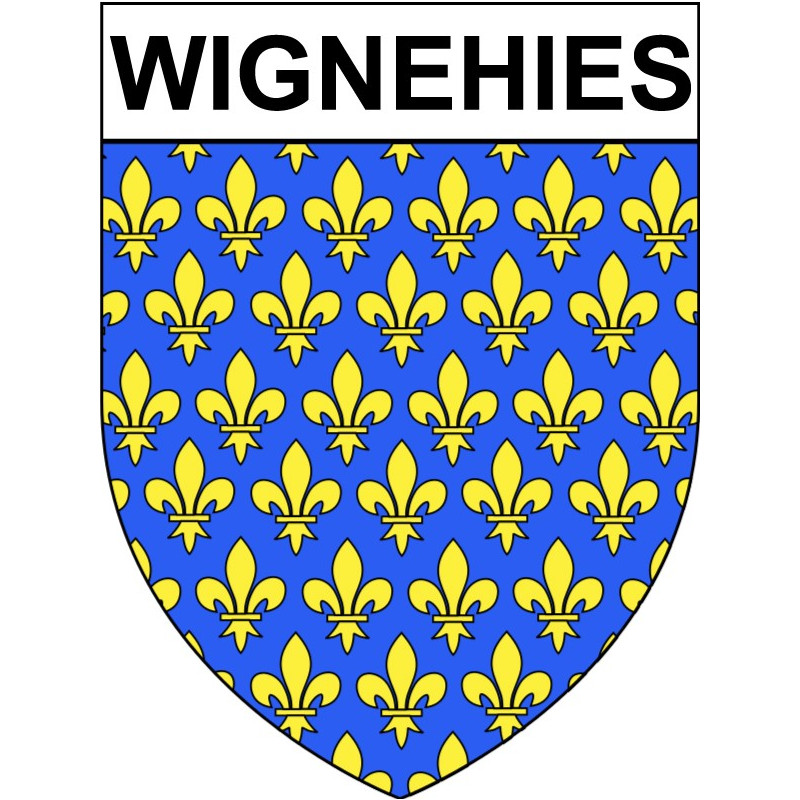 Pegatinas escudo de armas de Wignehies adhesivo de la etiqueta engomada