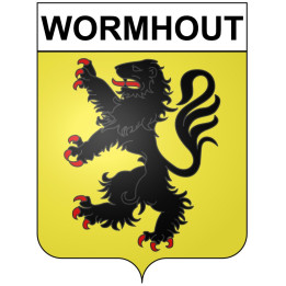 Pegatinas escudo de armas de Wormhout adhesivo de la etiqueta engomada