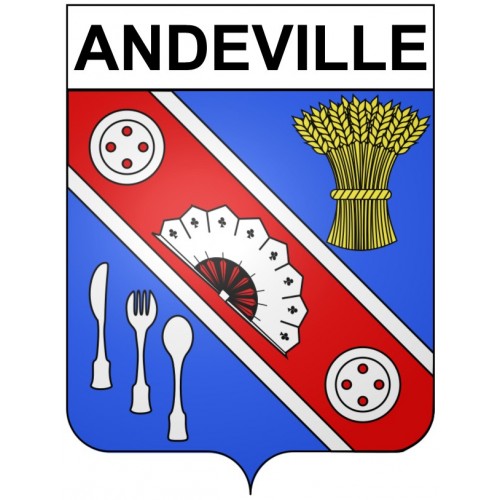 Stickers coat of arms Andeville adhesive sticker