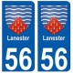 56 Lanester blason autocollant plaque stickers ville