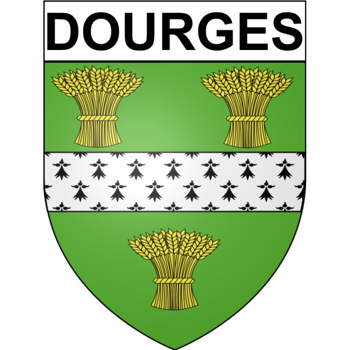 Pegatinas escudo de armas de Dourges adhesivo de la etiqueta engomada