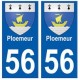 56 Ploemeur blason autocollant plaque stickers ville