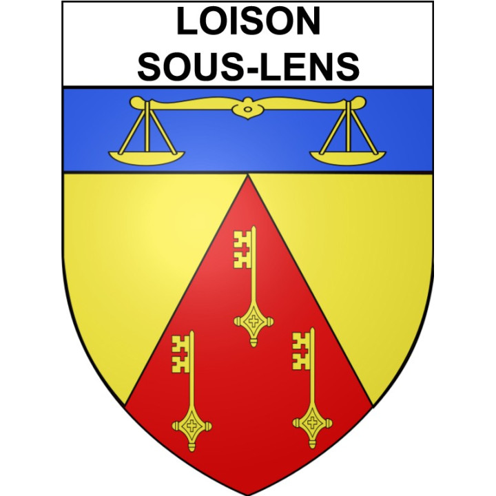 Pegatinas escudo de armas de Loison-sous-Lens adhesivo de la etiqueta engomada