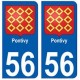 56 Pontivy blason autocollant plaque stickers ville