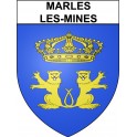 Marles-les-Mines 62 ville Stickers blason autocollant adhésif