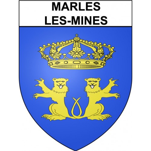 Marles-les-Mines 62 ville Stickers blason autocollant adhésif