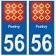 56 Pontivy blason autocollant plaque stickers ville