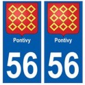 56 Pontivy blason autocollant plaque stickers ville