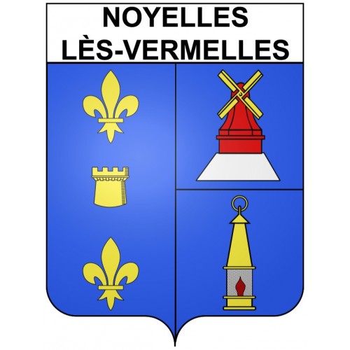 Pegatinas escudo de armas de Noyelles-lès-Vermelles adhesivo de la etiqueta engomada