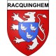 Pegatinas escudo de armas de Racquinghem adhesivo de la etiqueta engomada