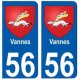 56 Vannes blason autocollant plaque stickers ville