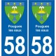 58 pougue les eaux blason autocollant plaque stickers ville