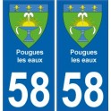 58 pougue les eaux blason autocollant plaque stickers ville