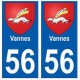 56 Vannes blason autocollant plaque stickers ville