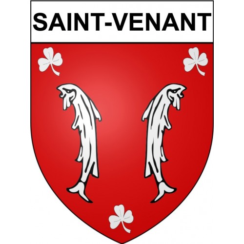 Pegatinas escudo de armas de Saint-Venant adhesivo de la etiqueta engomada