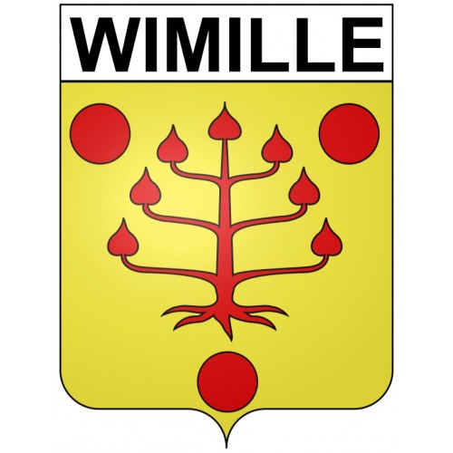 Pegatinas escudo de armas de Wimille adhesivo de la etiqueta engomada