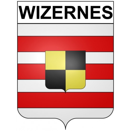 Pegatinas escudo de armas de Wizernes adhesivo de la etiqueta engomada