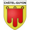Pegatinas escudo de armas de Châtel-Guyon adhesivo de la etiqueta engomada