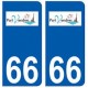 66 Port-vendres logo autocollant plaque ville