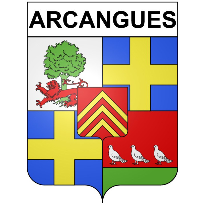 Pegatinas escudo de armas de Arcangues adhesivo de la etiqueta engomada