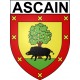 Pegatinas escudo de armas de Ascain adhesivo de la etiqueta engomada